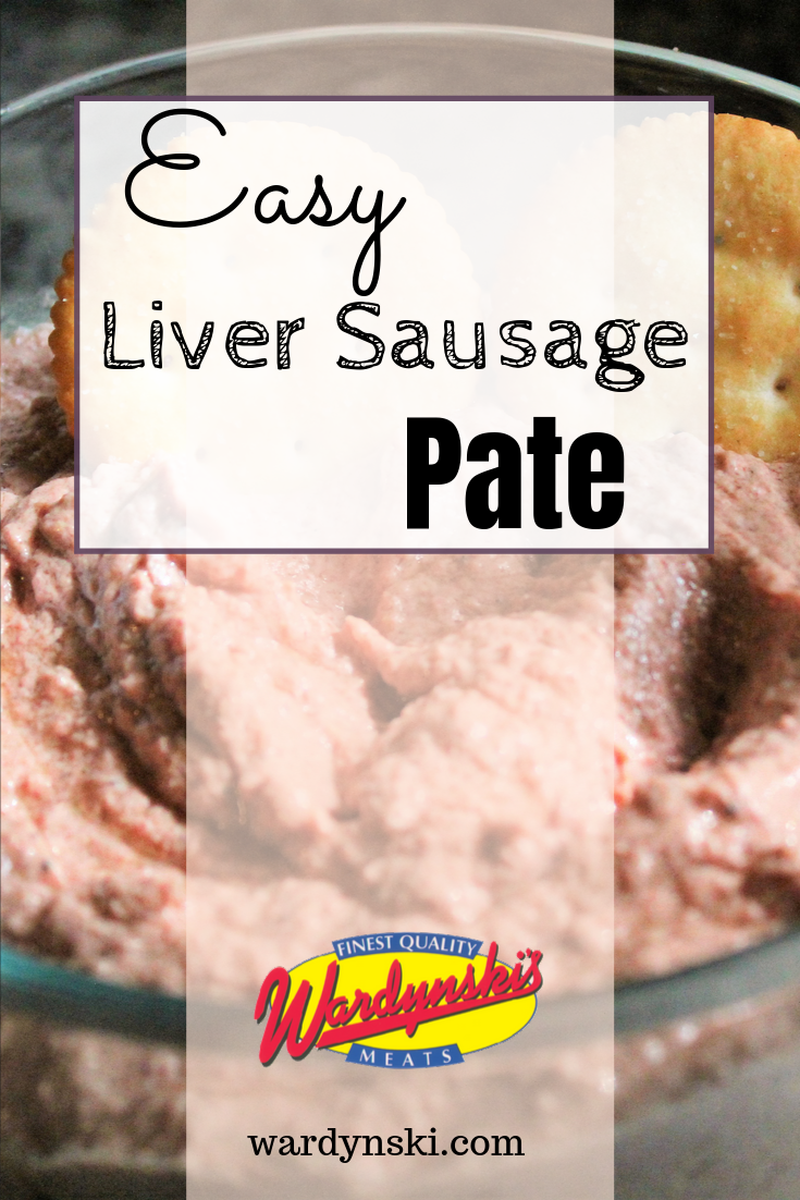 This easy and delicious liver sausage pate is a quick appetizer made in the food processor. #liversausage #pate #liversausageappetizer #appetizerrecipe