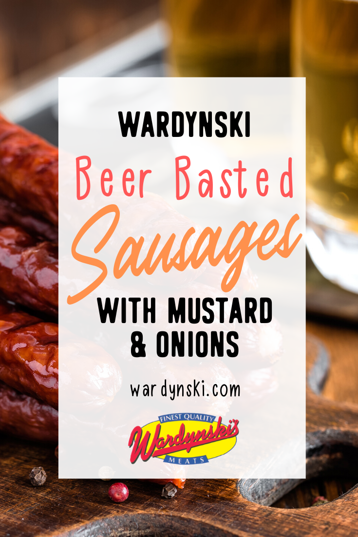 Cook up some beer basted Polish sausages with hot mustard onions! #polishsausage #bratwurst #bbqrecipes