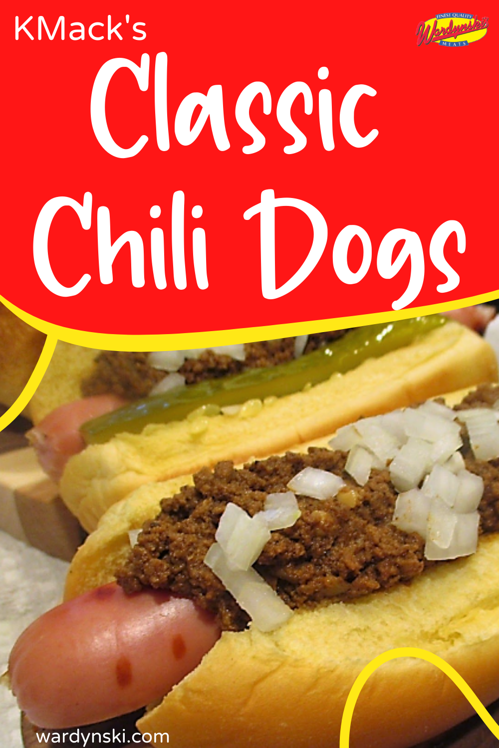 Grill up your favorite Wardyski hot dogs to make this classic chili dog recipe!